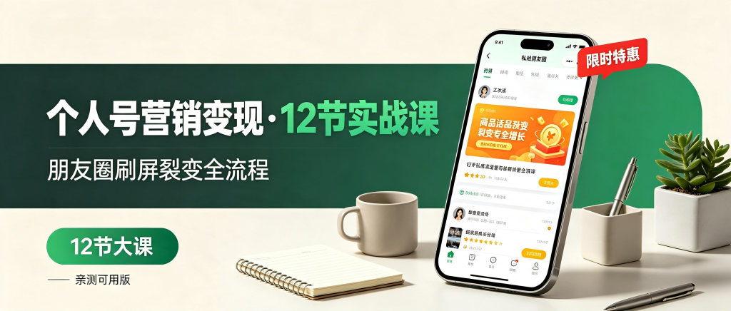图片[1]-微信号营销变现实用方法思路：朋友圈刷屏裂变全套12节（亲测可用版）-资源学习社