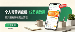 微信号营销变现实用方法思路：朋友圈刷屏裂变全套12节（亲测可用版）-资源学习社