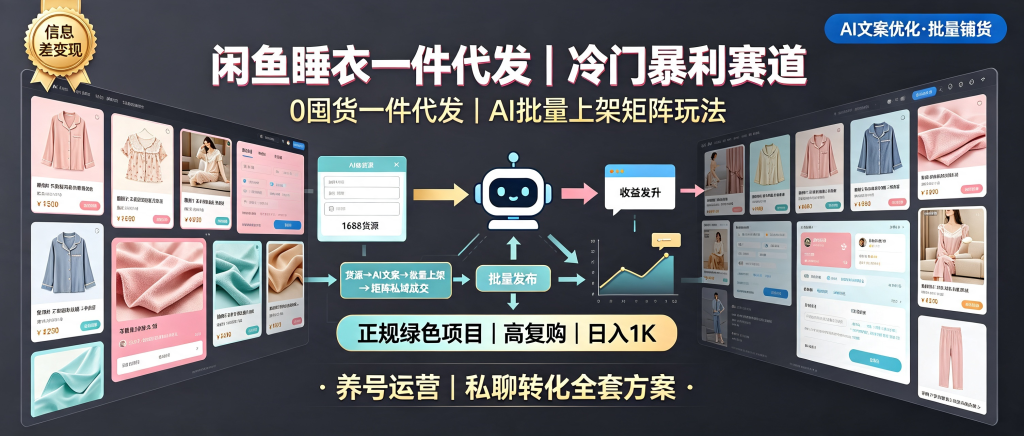 图片[1]-某鱼冷门赛道：情趣内衣一件代发日入1K+，0囤货高复购正规玩法（附完整实操教程）-资源学习社