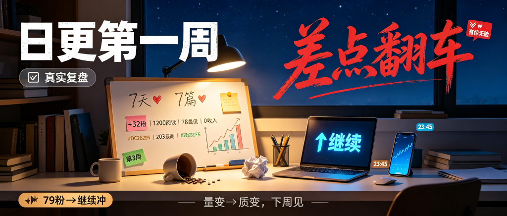 图片[1]-22-周复盘-日更第一周差点翻车-资源学习社