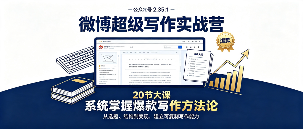 图片[1]-某老王某博超级写作实战营：20节大课系统掌握爆款写作方法论-资源学习社