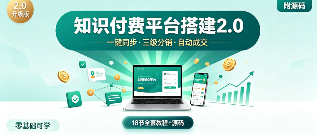 图片[1]-知识付费网课平台搭建2.0全套教程：一键同步千套课程+三级分销自动成交（附源码）-资源学习社