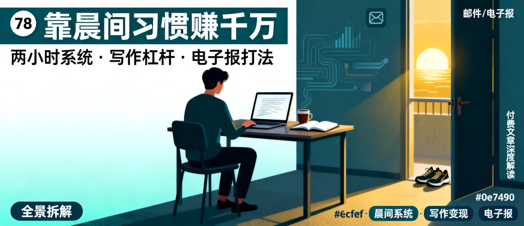 图片[1]-靠晨间习惯赚千万的底层逻辑：两小时系统+写作杠杆+电子报打法全揭秘-资源学习社