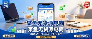 某鱼无货源电商实战全攻略：单号日出60单月入过万，手机电脑都能操作（附完整培训课程）-资源学习社
