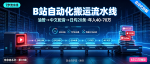 信息差-037-B站自动化搬运油管中文配音-资源学习社