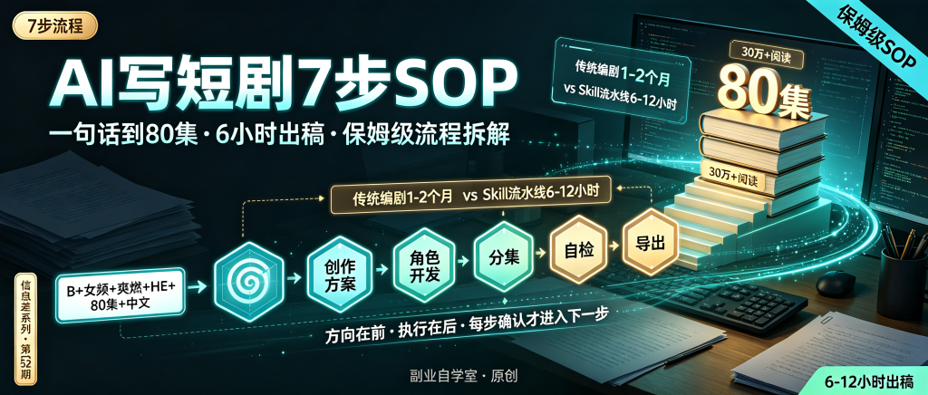 图片[1]-信息差-052-AI写短剧7步工作流全拆解-资源学习社