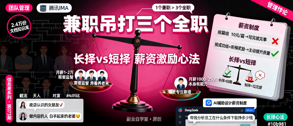 图片[1]-信息差-073-团队管理篇一个兼职吊打三个全职薪资激励背后的扎心逻辑-资源学习社