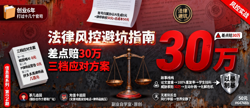 图片[1]-信息差-074-法律风控篇同行天天举报客户要告我赔30万-资源学习社