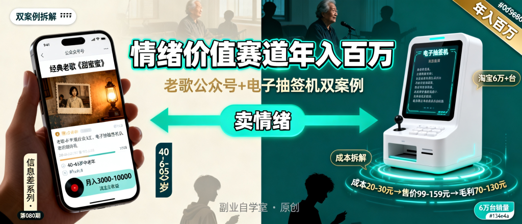 图片[1]-信息差-080-情绪价值赛道年入百万公众号老歌电子抽签机两个案例-资源学习社