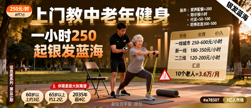 图片[1]-信息差-085-上门教中老年健身一小时250起银发经济最被低估的蓝海-资源学习社