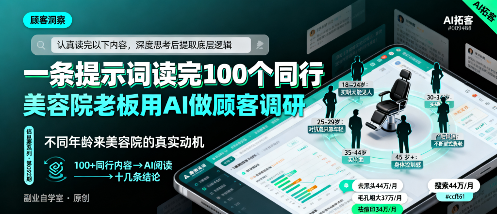 图片[1]-信息差-092-实体店用AI拓客上美容院老板用一条提示词让AI替她读了100个同行-资源学习社