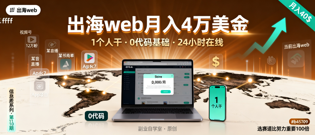 图片[1]-信息差-110-出海web一个人干到月入4万美金他说选赛道比努力重要100倍-资源学习社