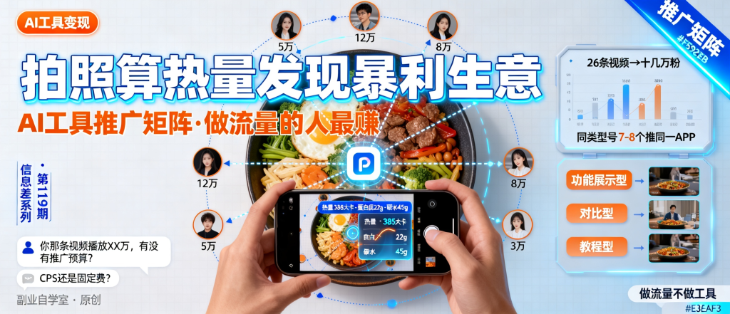 图片[1]-信息差-119-刷到一个拍照算热量的视频结果发现了一个暴利生意很多人做AI工具的都不知道-资源学习社