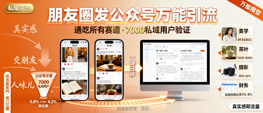 图片[1]-信息差-120-朋友圈内容发公众号万能引流模型通吃所有赛道-资源学习社