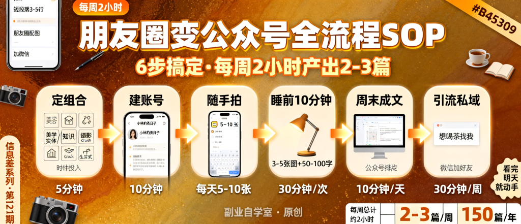 图片[1]-信息差-121-朋友圈内容变公众号文章从选题到排版到引流全流程SOP-资源学习社