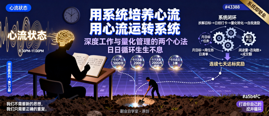 图片[1]-信息差-134-心流状态系统打造深度工作与量化管理两个心法-资源学习社