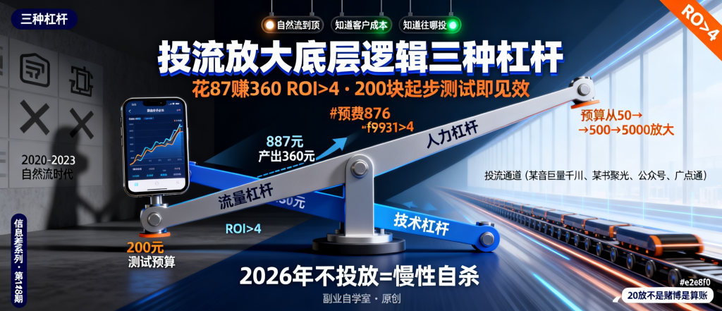 图片[1]-信息差-148-投流放大的底层逻辑三种杠杆为什么2026年不做投放就是慢性自杀-资源学习社