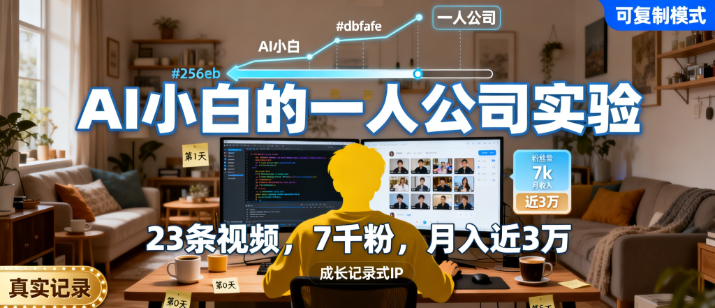 图片[1]-信息差-167-AI小白挑战一人公司小黄23条视频7k粉月入近3万普通人可复制的AI加成长记录IP模式-资源学习社