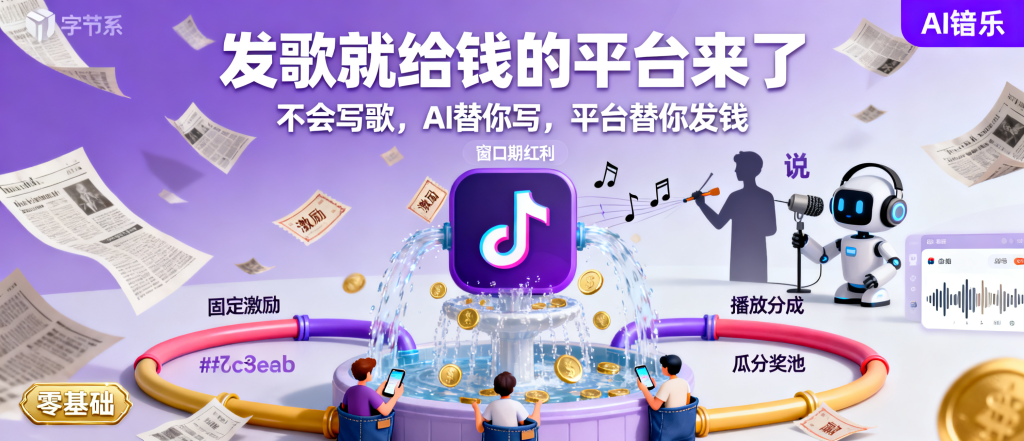 图片[1]-信息差-172-字节番茄音乐加大AI音乐扶持入驻发歌持续赚钱固定激励加瓜分奖池几十万奖金-资源学习社