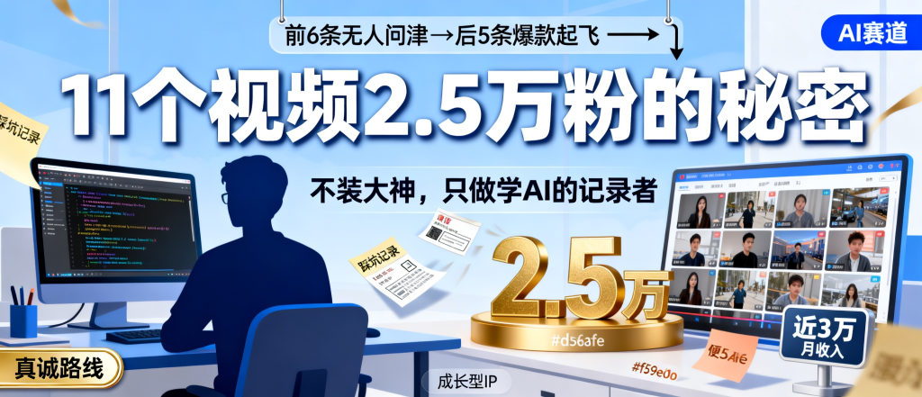图片[1]-信息差-174-AI产品方向个人IP成长系博主11个作品2.5万粉靠Codex和ClaudeCode真诚分享逆袭-资源学习社